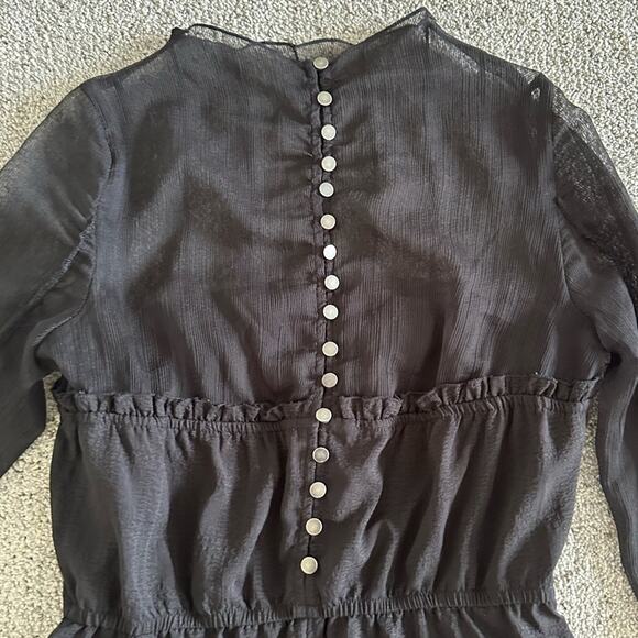 PAMELA LOVE Black Sheer Midi Dress - Picture 9 of 10